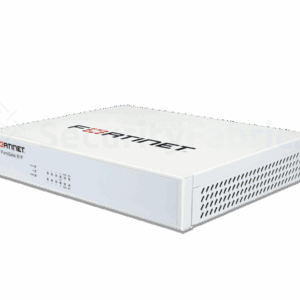 De FortiGate 81F-netwerkbeveiligingsapparaat van Fortinet, voorzien van diverse poortinterfaces voor aansluitingen.