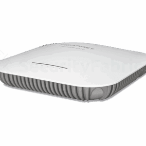 A Fortinet 431F Wi-Fi access point with a domed design and indicator lights on the top.