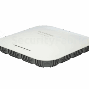 A Fortinet 831F Wi-Fi access point with a domed design and indicator lights on the top.