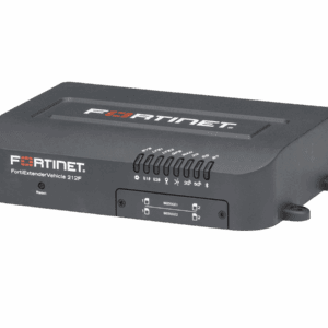 Een Fortinet FortiExtender Vehicle 212F, een compacte netwerkverlenger voor voertuigen, voorzien van diverse statuslampjes en aansluitmogelijkheden.