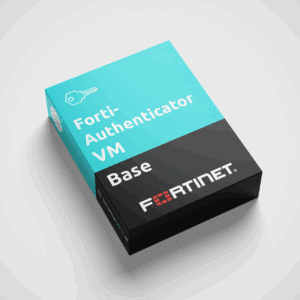 Een verpakkingsdoos voor de “FortiAuthenticator VM” van Fortinet.