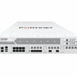een witte FortiWeb 1000F appliance met ethernet en glasvezel poorten