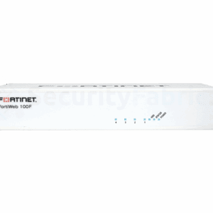 een witte FortiWeb 100F appliance met ethernet poorten