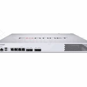 een witte FortiWeb 600F appliance met ethernet en glasvezel poorten