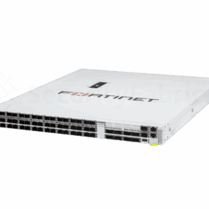 Zijaanzicht van Fortinet FortiSwitch 2048 Back to Front netwerkswitch met meerdere glasvezelaansluitingen