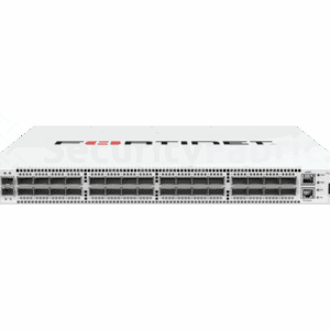Bovenaanzicht van Fortinet FortiSwitch 3032G netwerkswitch met meerdere glasvezelaansluitingen