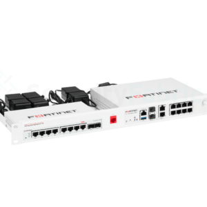 Zijaanzicht van Rackmount van Rackmount-it voor de FortiGate 90G en FortiSwitch 108F