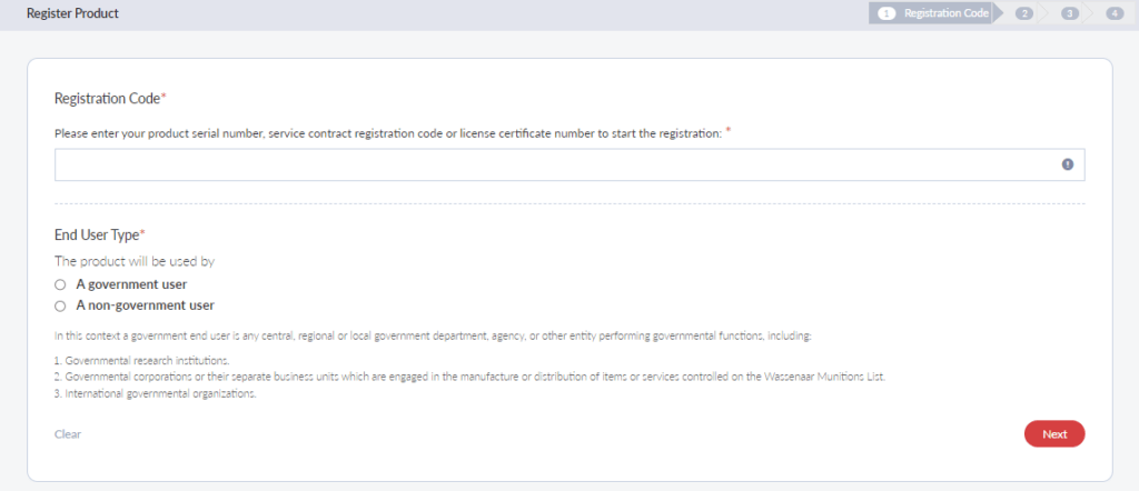 Fortinet licentie registreren via FortiCloud Products Register More